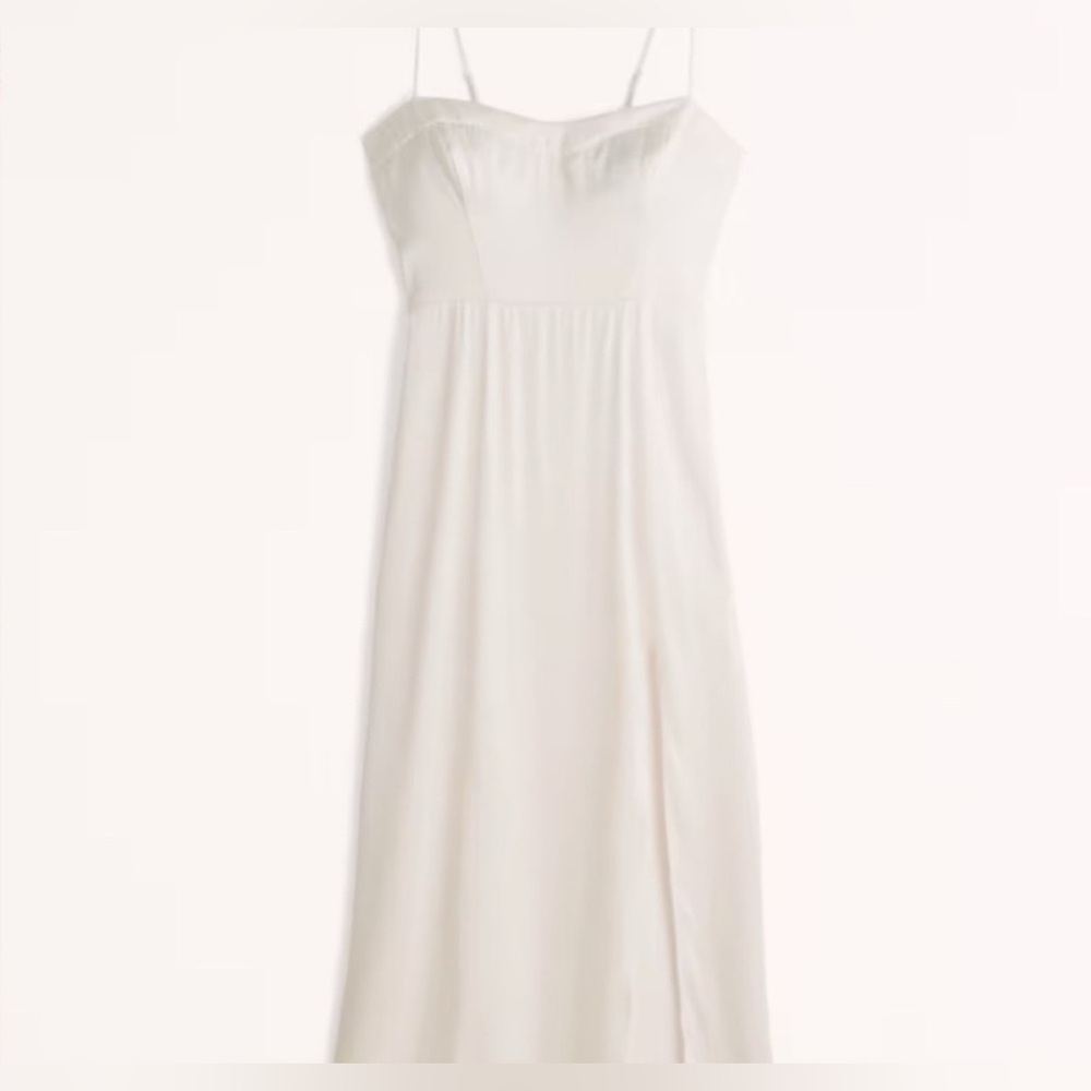 NWT Abercrombie White Silk Midi Dress